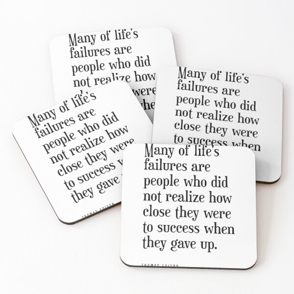 Item preview, Many of life's failures are people - Thomas A. Edison Quote - Literature - Typography Print designed and sold by Studio Grafiikka.