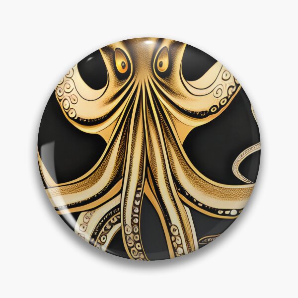 Item preview, Underwater Dreamer Metallic Gold Octopus designed and sold by purplesensation.