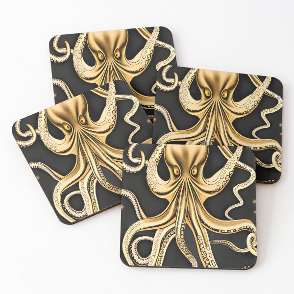 Item preview, Underwater Dreamer Metallic Gold Octopus designed and sold by purplesensation.