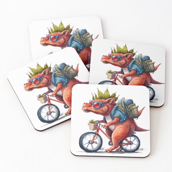 Item preview, Watercolor Dinosaur Bike Ride designed and sold by DannasART.