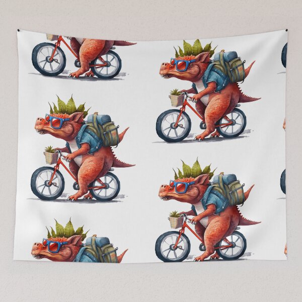 Item preview, Watercolor Dinosaur Bike Ride designed and sold by DannasART.