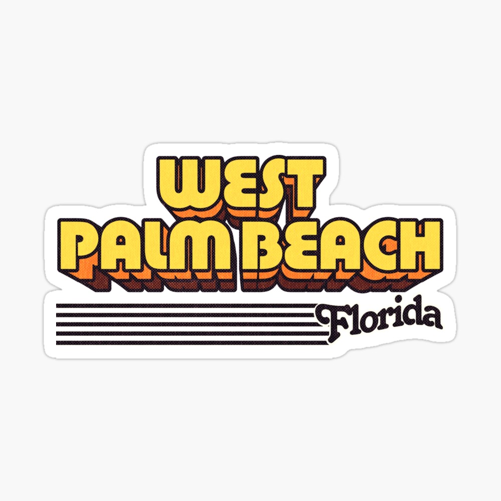 West Palm Beach, Florida | Retro Stripes Sticker