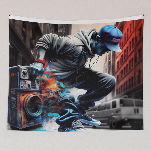 Item preview, Colorful Graffiti Dance Art - Expressive Urban Movement designed and sold by BubbleSpy.