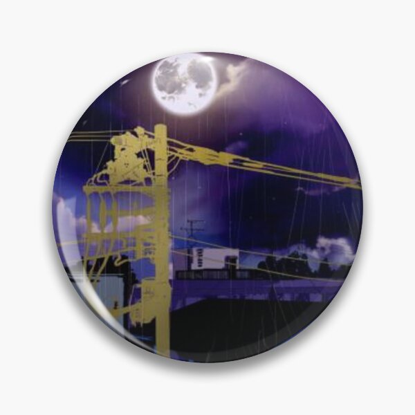 Item preview, Clip art of Japanese residential area and rain falling hard in the evening sky Landscape Illustration designed and sold by MTShoppingLine.