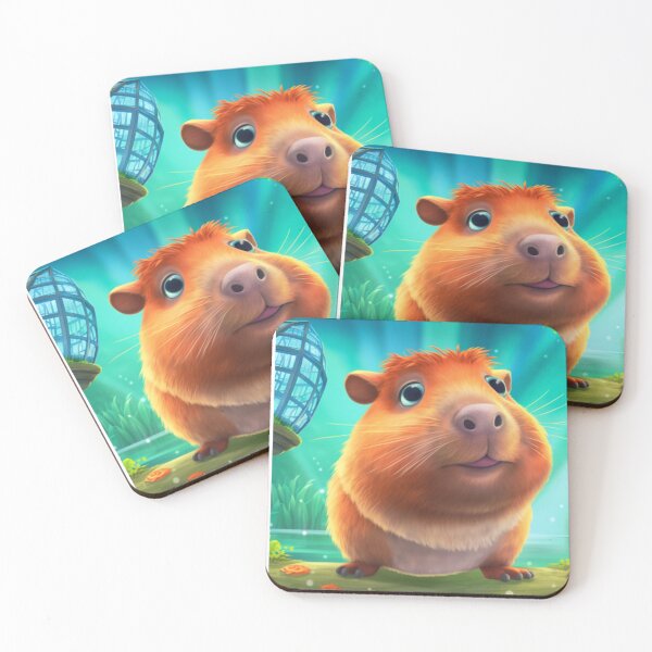 Item preview,  Capybara animated landscape beautiful digital art designed and sold by DigitalPixelize.
