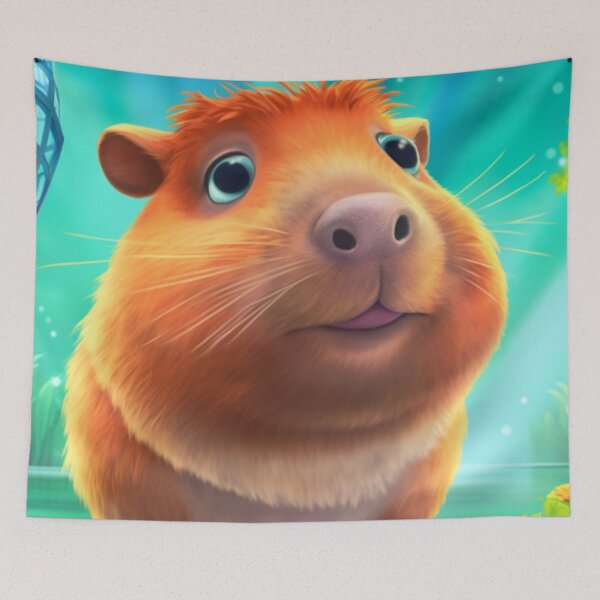 Item preview,  Capybara animated landscape beautiful digital art designed and sold by DigitalPixelize.