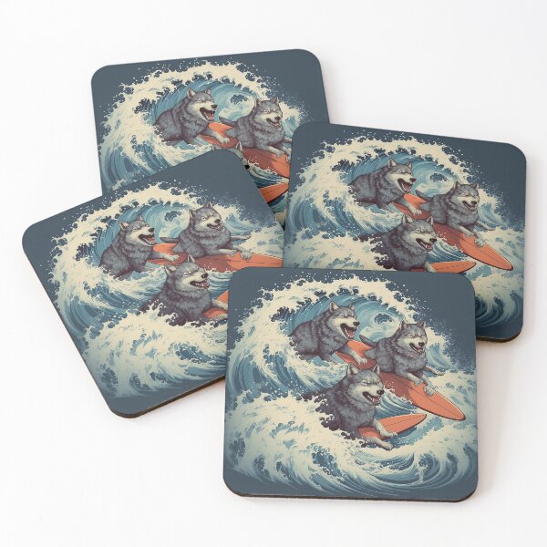Item preview, Surfing Wolf Pack designed and sold by WarmBreeze1.