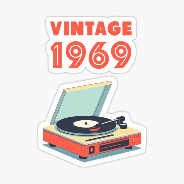 Cool Vintage Vinyl Retro Record Player Sticker