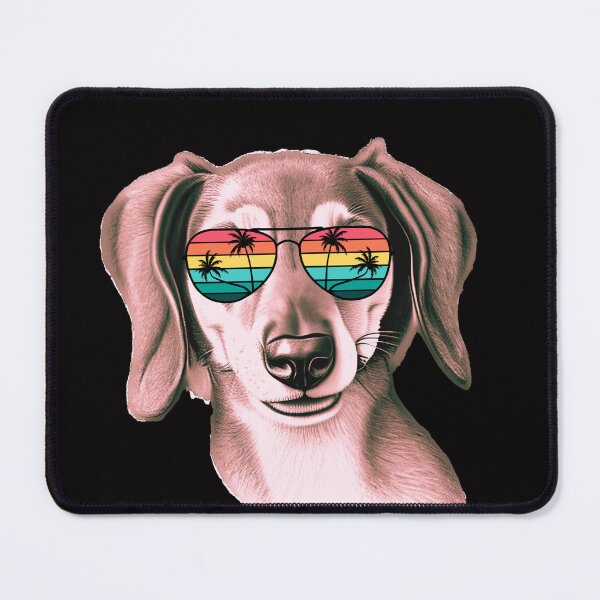 Item preview, Happy Retro Dachshund Wearing Sunglasses designed and sold by BeansHotTees.