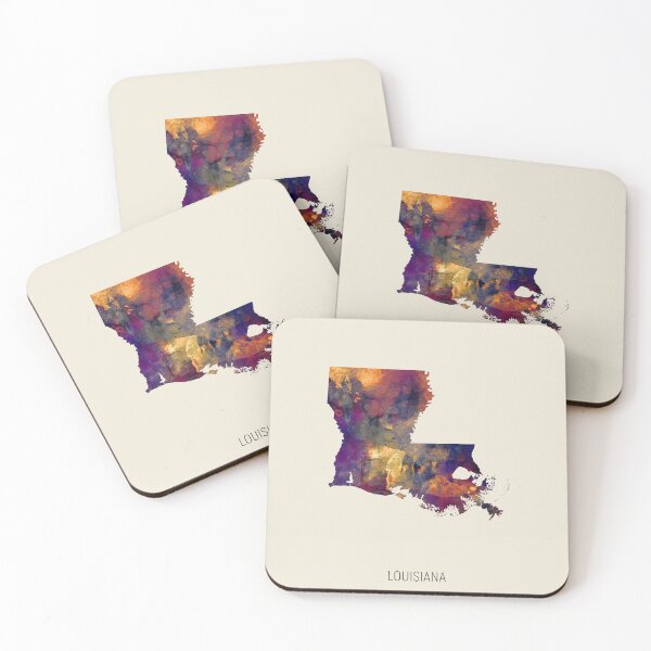 Artikelvorschau, Louisiana-Aquarellkarte entworfen und verkauft von ArtPrints.