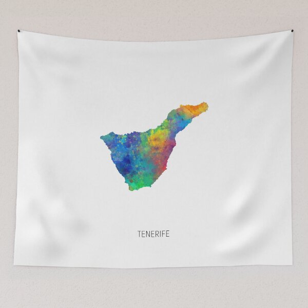 Item preview, Tenerife Watercolor Map designed and sold by ArtPrints.