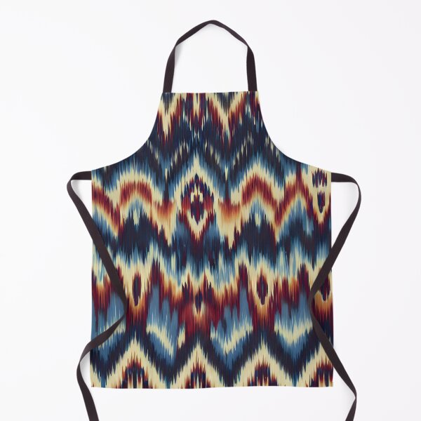 Item preview, Uzbek Ikat Waves Pattern - Essential ethnic navy blue,beige and brown designed and sold by patterncrow.