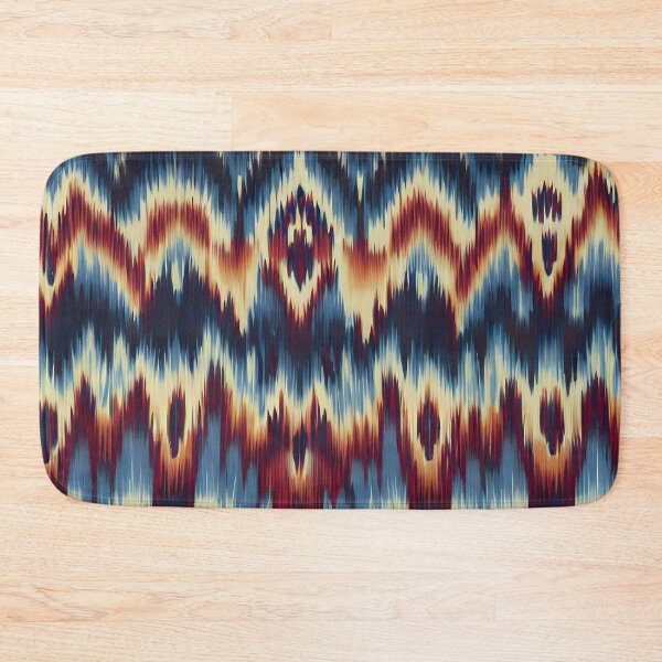 Item preview, Uzbek Ikat Waves Pattern - Essential ethnic navy blue,beige and brown designed and sold by patterncrow.