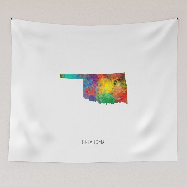 Item preview, Oklahoma Watercolor Map designed and sold by ArtPrints.