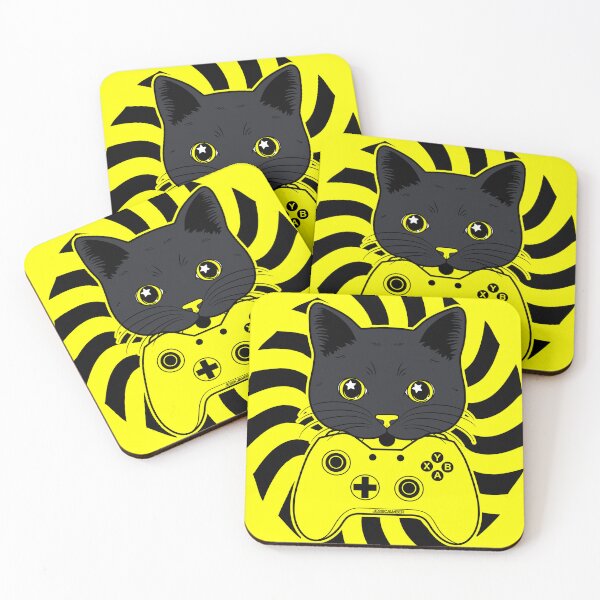 Item preview, Gamer Hypnotizing Black Cat Cartoon Controller designed and sold by JessicaAmber.