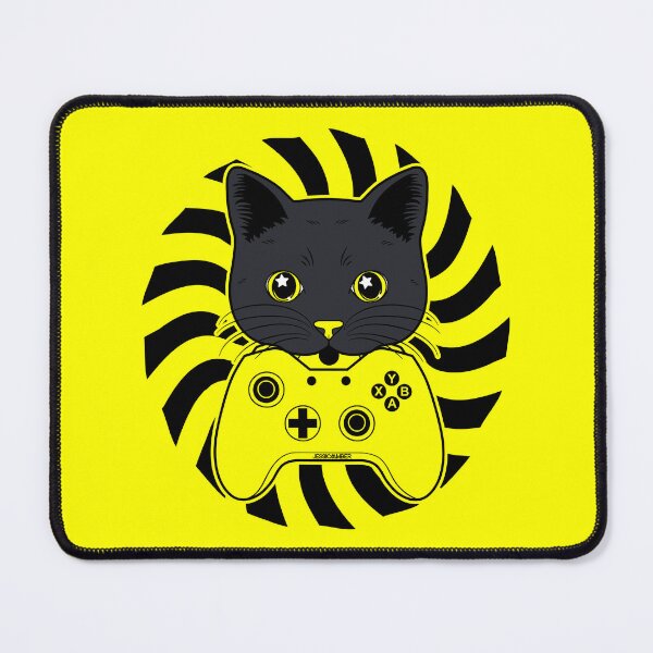 Item preview, Gamer Hypnotizing Black Cat Cartoon Controller designed and sold by JessicaAmber.