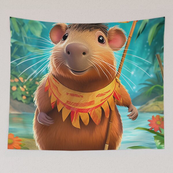 Item preview, capybara explorer digital art designed and sold by DigitalPixelize.