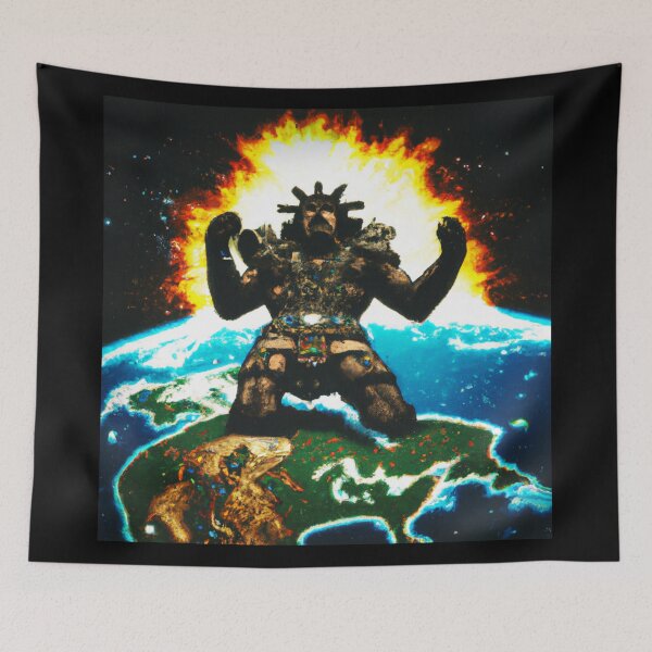 Item preview, Aztec god destroys the world design, made with artificial intelligence designed and sold by BlackLigth.
