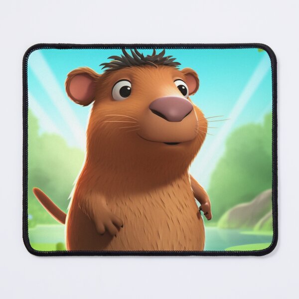 Item preview, capybara animated cartoon digital art designed and sold by DigitalPixelize.