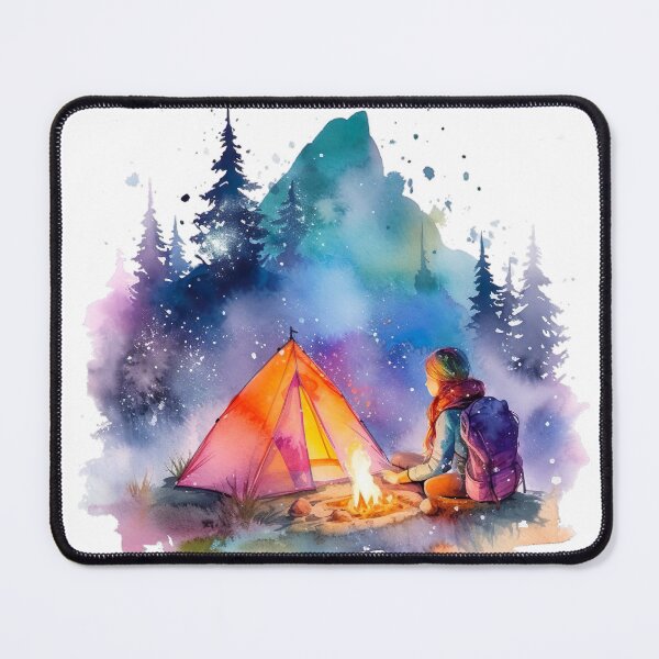 Item preview, Girl Camping Alone designed and sold by Hiking & Happiness.