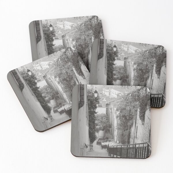 Item preview, Steps to Old Lyon Neighborhood - France Photography in Black and White designed and sold by CarolinaReina.