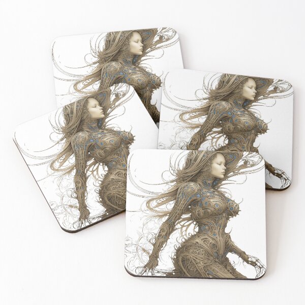 Item preview, The Cyborg Witch(no background)bold styles-dreamy mood-madness-abstract-detailed-epic-painterly designed and sold by Hermossa-Art.