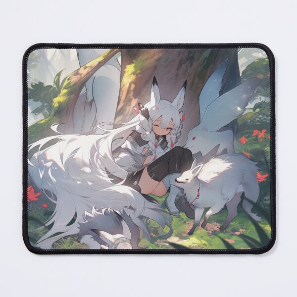 Item preview, Cute Anime Girl in The Jungle With Animals : Enchanting Beauty with Majestic Powers in Captivating Fantasy Art designed and sold by Zibes-Limited.