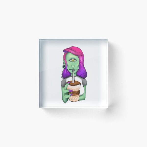 Item preview, Alternative alien drinking boba designed and sold by AliceWonderdraw.