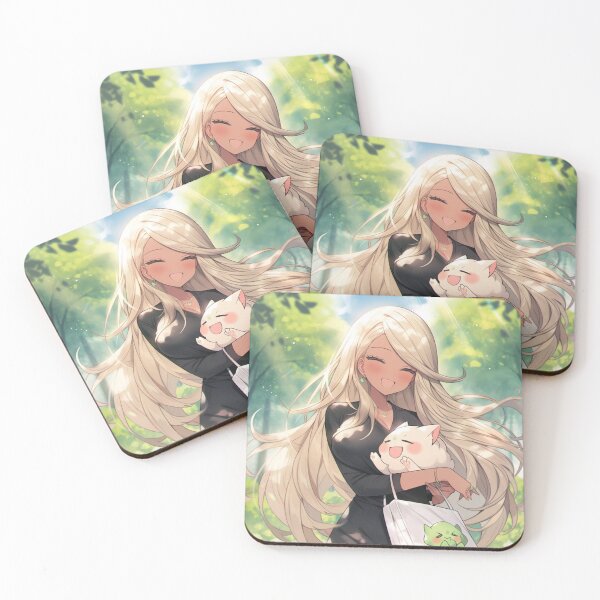 Item preview, Cute Anime Girl with Cat: Enchanting Beauty with Majestic Powers in Captivating Fantasy Art designed and sold by Zibes-Limited.