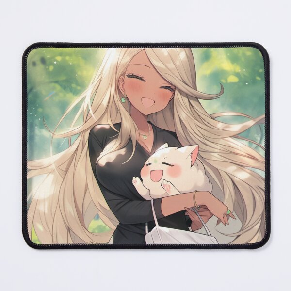 Item preview, Cute Anime Girl with Cat: Enchanting Beauty with Majestic Powers in Captivating Fantasy Art designed and sold by Zibes-Limited.