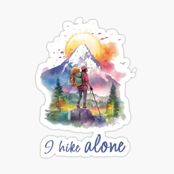 Item preview, I hike alone - hiker girl designed and sold by Extralexa.