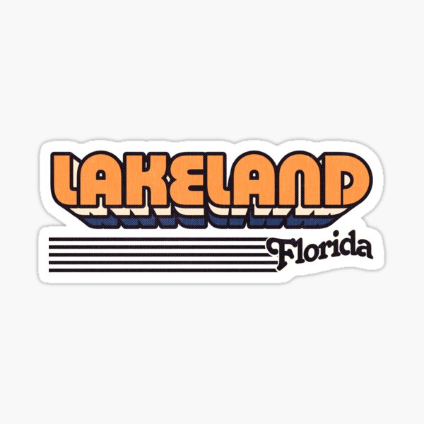 Artikel-Vorschau von  mit unglaublich bunter Retro-Typografie und Streifen für Tage. Florida den ganzen Weg vertreten. Verfügbar für eine breite Palette von Produkten. Aufkleber für Ihre Laptops, designt und verkauft von retroready.