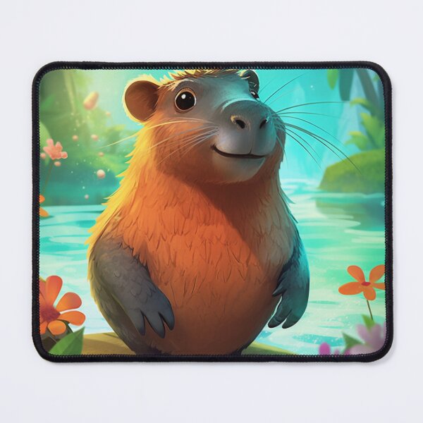 Item preview, beautiful capybara colored digital art designed and sold by DigitalPixelize.