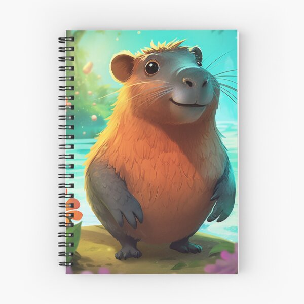 Item preview, beautiful capybara colored digital art designed and sold by DigitalPixelize.
