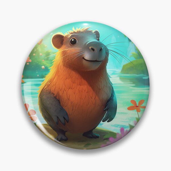 Item preview, beautiful capybara colored digital art designed and sold by DigitalPixelize.