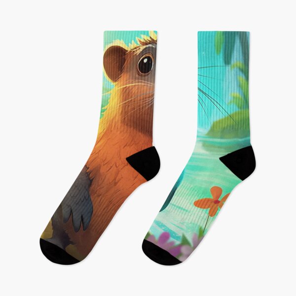Item preview, beautiful capybara colored digital art designed and sold by DigitalPixelize.