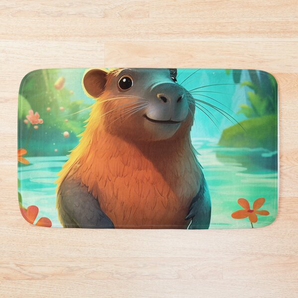 Item preview, beautiful capybara colored digital art designed and sold by DigitalPixelize.