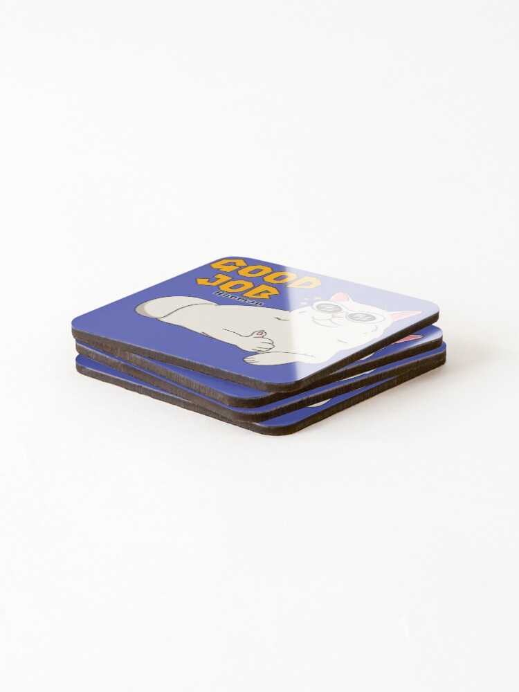 Thumbnail 4 of 5, Coasters (Set of 4), Good Job, Hooman. designed and sold by RabbitandMoon.