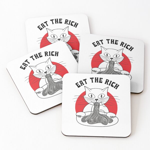Item preview, Eat The Rich Cat Retro Print  designed and sold by planet01feb.