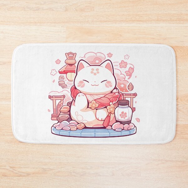 Item preview, Cute Kawaii Cotton Candy Manekineko Cat designed and sold by CozyKawaiiArt.