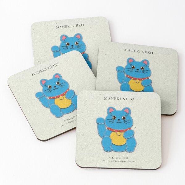 Item preview, Blue Maneki-Neko: Bringing Peace, Stability, and Good Fortune designed and sold by VRMediaDecor.