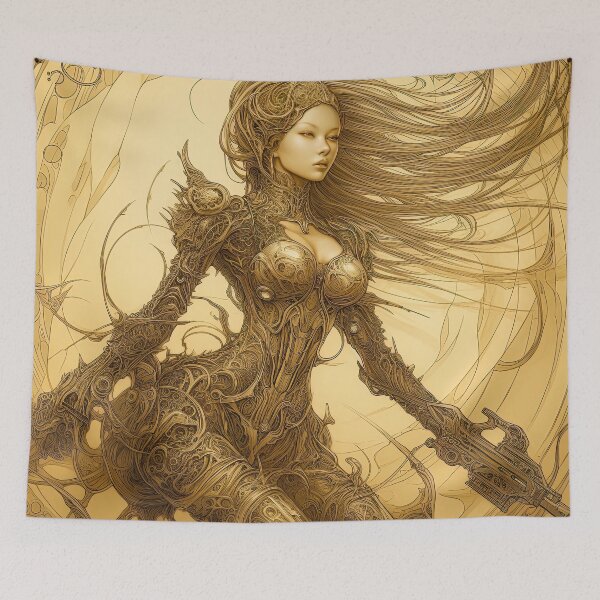 Item preview, the goldan beauty 7-bold styles-dreamy mood-madness-abstract-detailed-epic-painterly designed and sold by Hermossa-Art.