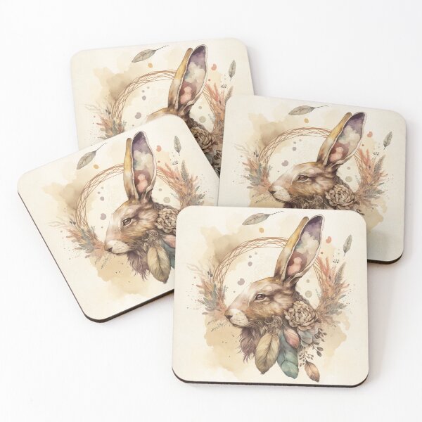 Item preview, AI illustration of a rabbit in a watercolour style designed and sold by ArtWorkbyAI.