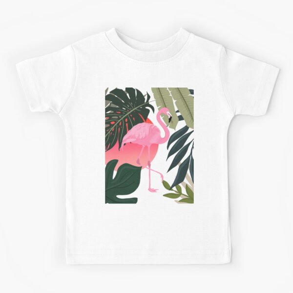 Flamingo Watercolor Painting Kids T-Shirt by Olga Shvartsur - Pixels