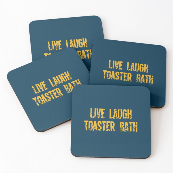 Item preview, Live Laugh Toaster Bath Yellow Typography  designed and sold by KaliaBeaver.