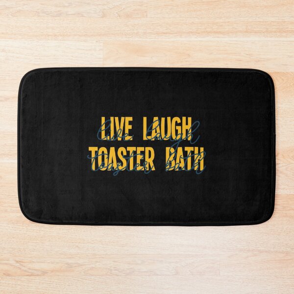 Item preview, Live Laugh Toaster Bath Yellow Typography  designed and sold by KaliaBeaver.