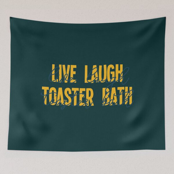 Item preview, Live Laugh Toaster Bath Yellow Typography  designed and sold by KaliaBeaver.