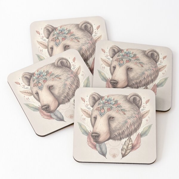 Item preview, AI illustration of a bear in a watercolour style designed and sold by ArtWorkbyAI.