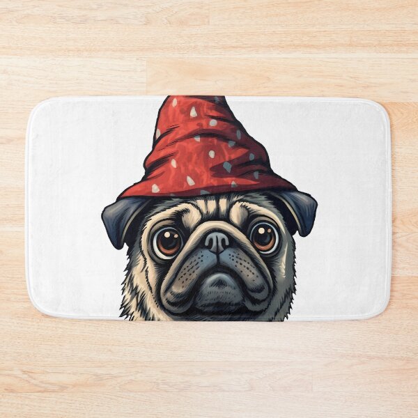 Item preview, Cute Pug Red Wizard design designed and sold by BrilliantTShop.