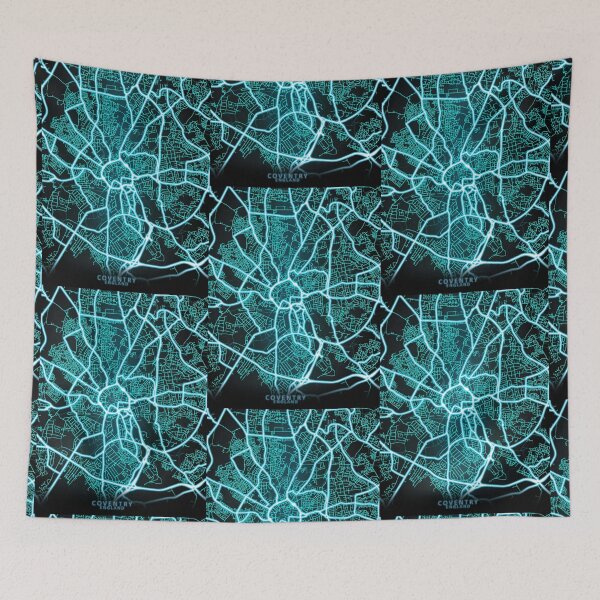 Item preview, Coventry, England, Blue, White, Neon, Glow, City, Map designed and sold by phimhay23.